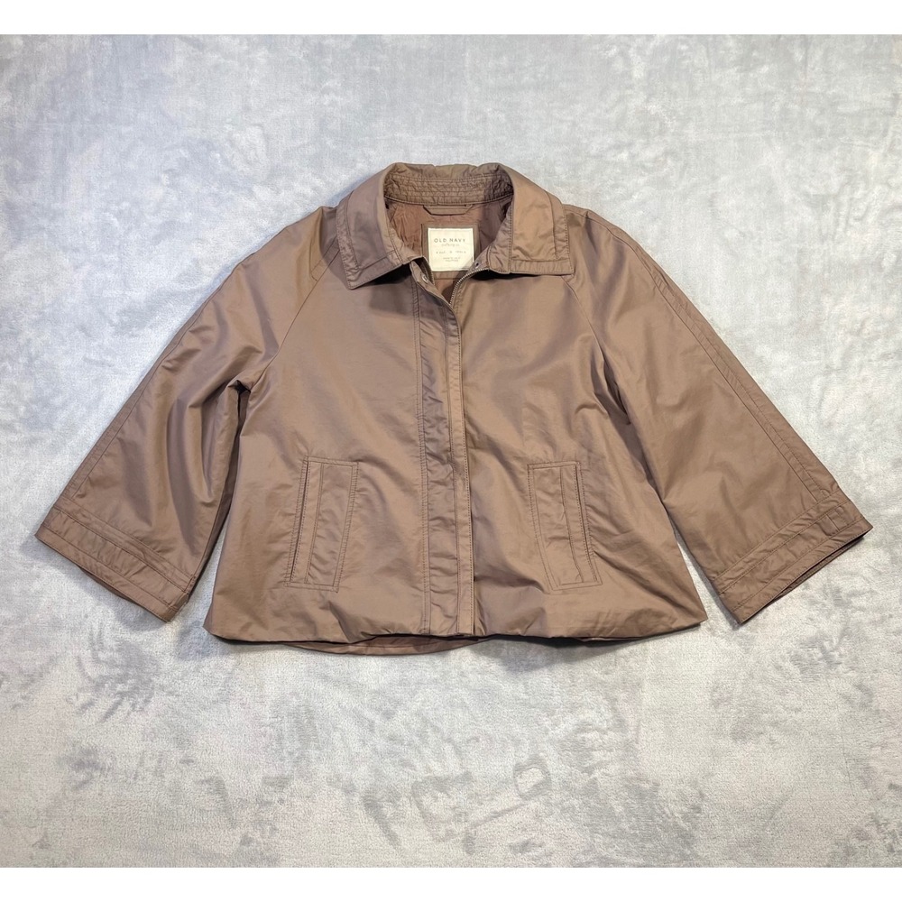Old Navy Zip Up Jacket Womens Medium Brown Excellent Lightweight Windbreaker
